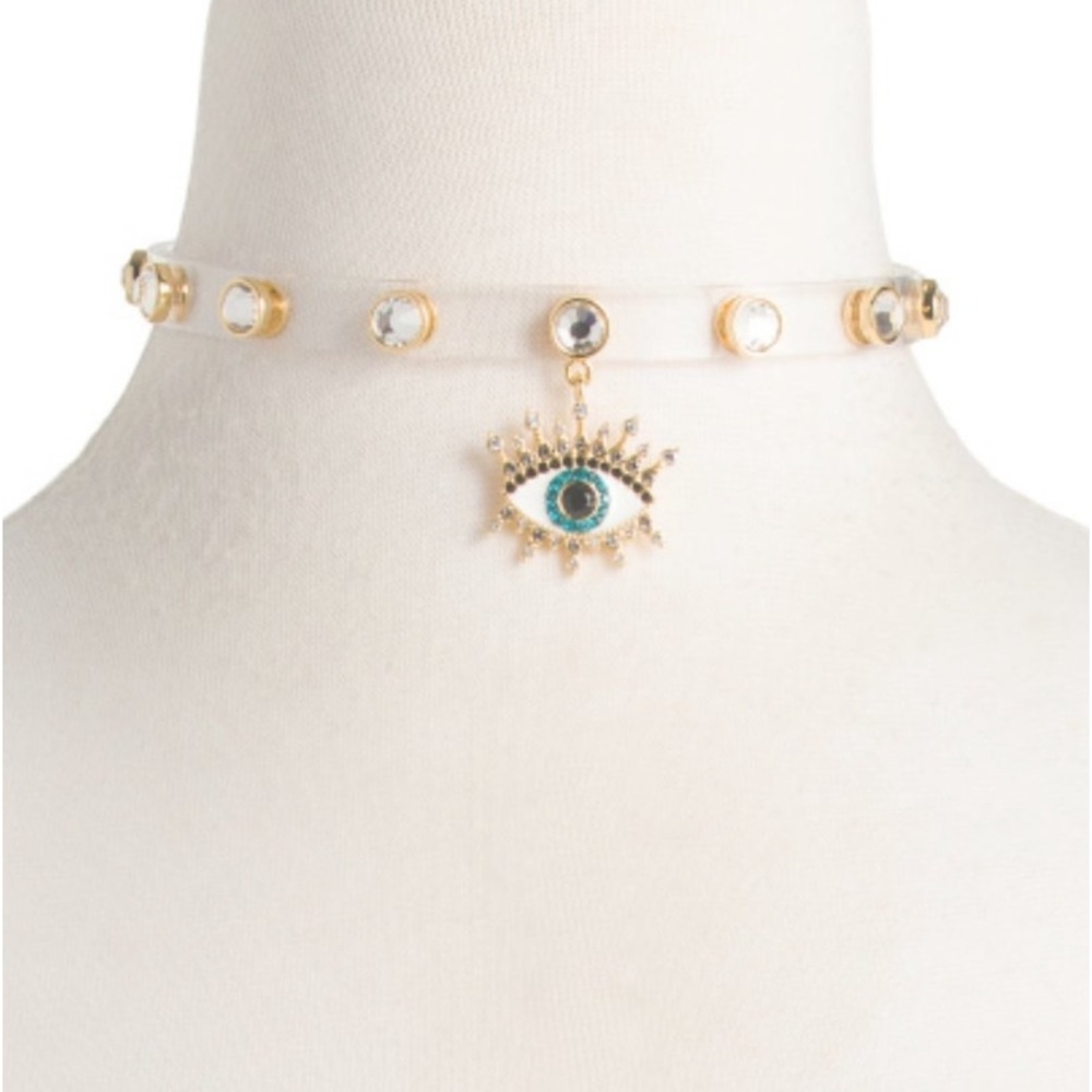 NWT Kurt Geiger Evil Eye Jelly Choker With 3” Extender - Picture 5 of 9
